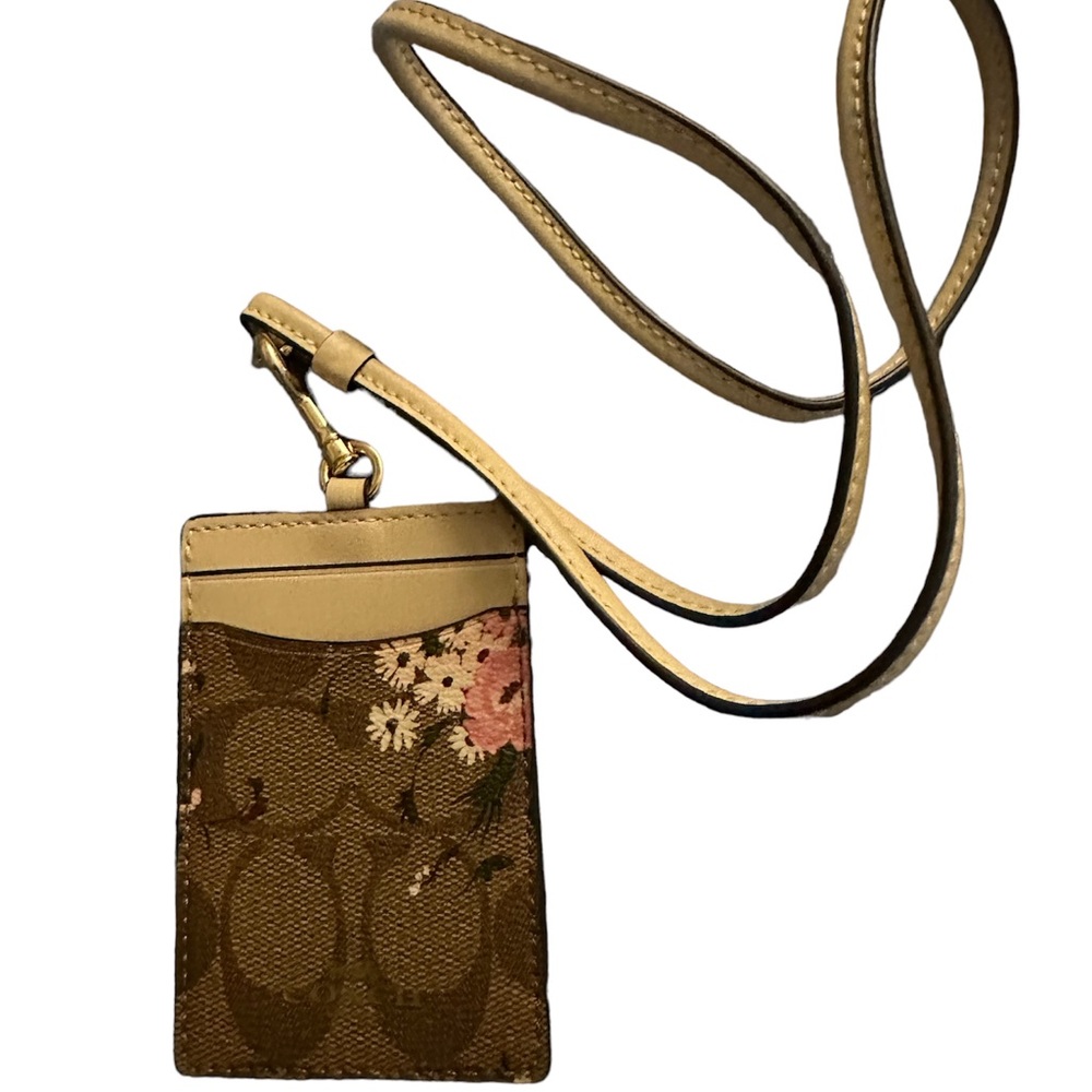 Coach lanyard and card holder